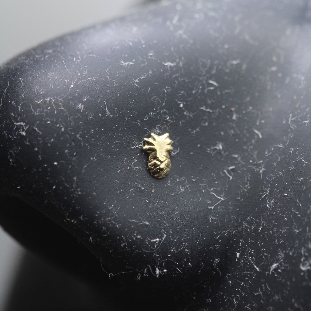 9kt Gold Tiny Stud Mini Pine Apple Nose Stud Solid 9kt Gold New